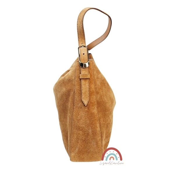 New! J. Crew Berkeley Shoulder Bag in Suede Blonde Espresso - Picture 8 of 16